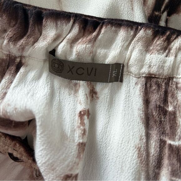 XCVI Tie Dye Green Brown Midi Skirt - Picture 7 of 8